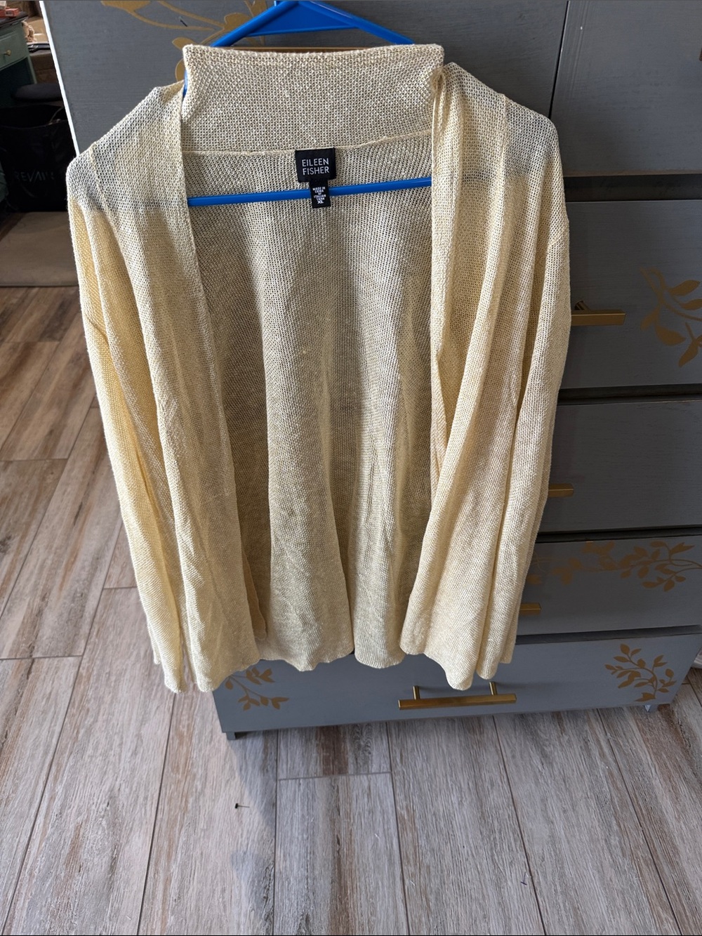 Eileen Fisher Soft Pale Yellow Open Cardigan
